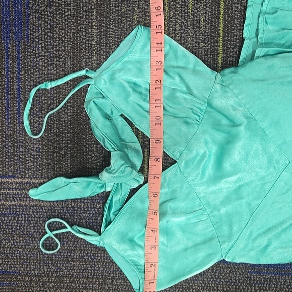 BARDOT-"Malinda" Slipdress Aqua Backless Spaghetti Straps Dress-Size Small - Picture 15 of 17